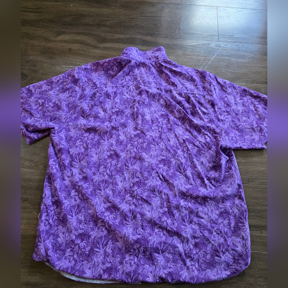 Tommy Bahama 100% Silk Purple Hawaian U Of W Huskies Print Men's Shirt - Picture 11 of 11